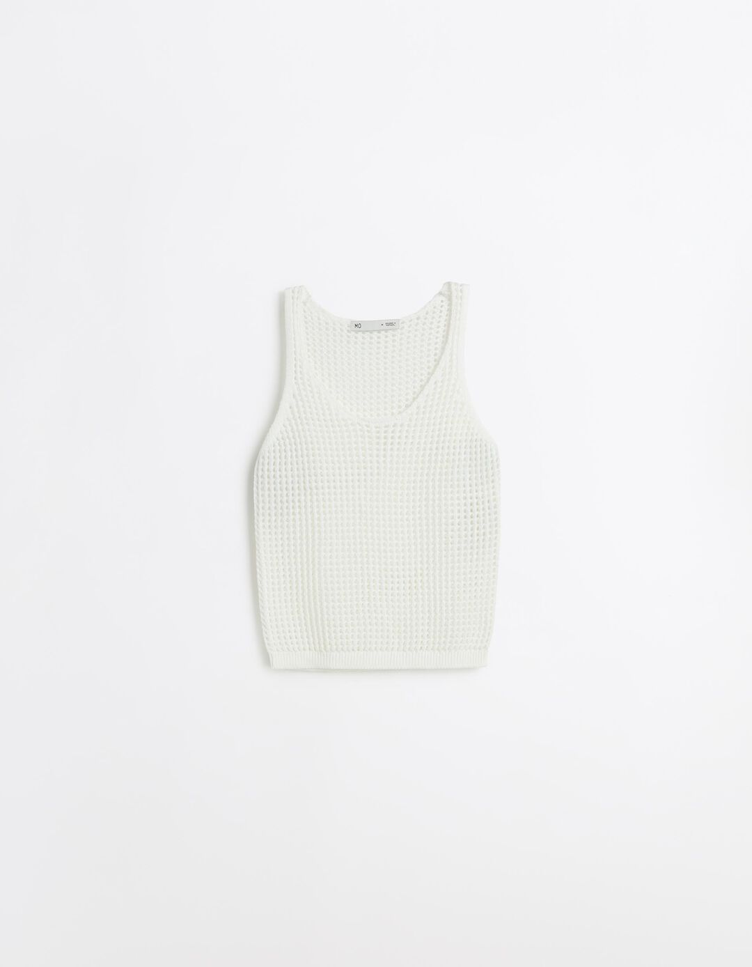 Top de Malha Crochet, Mulher, Branco