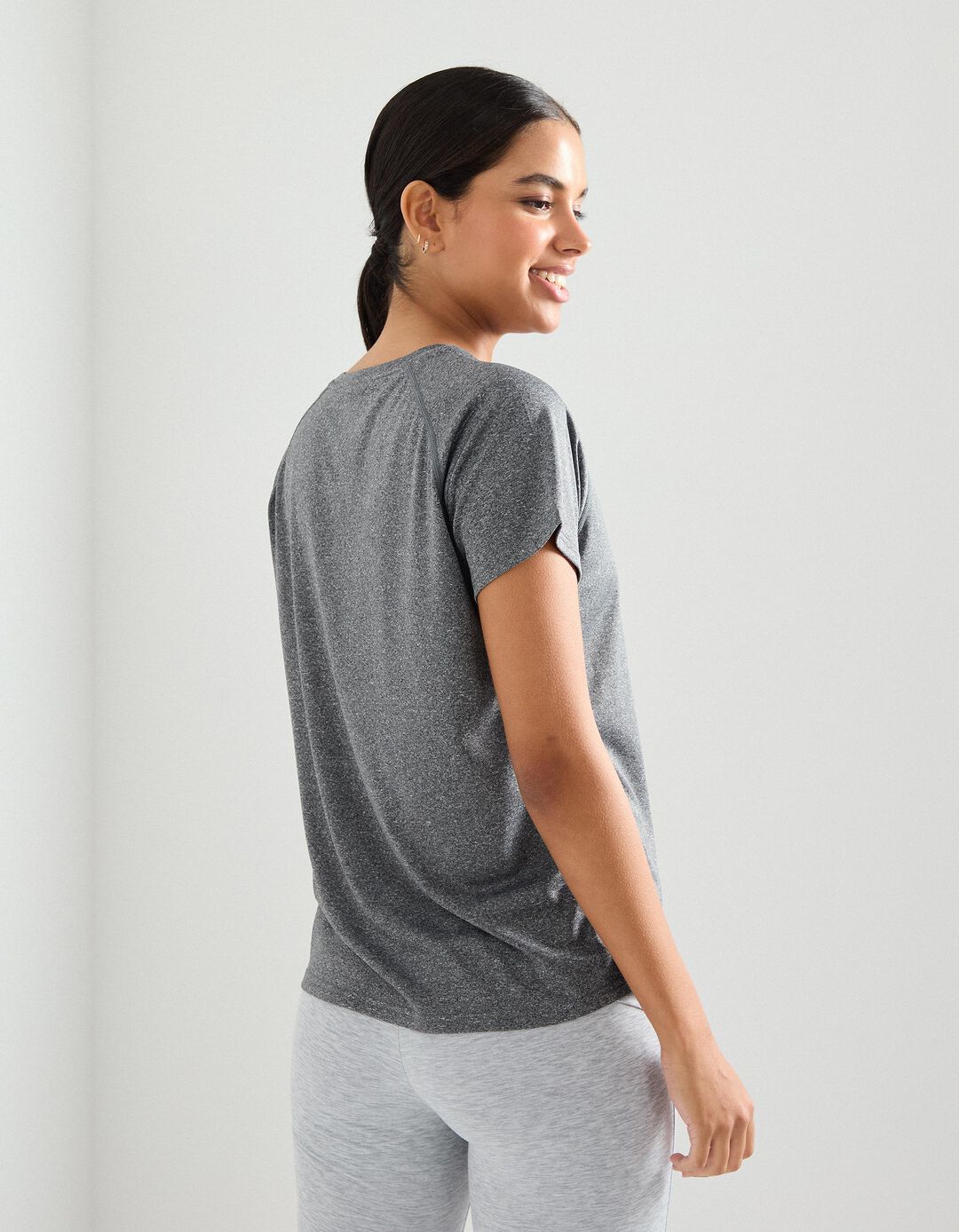 T-shirt de Desporto, Mulher, Cinzento