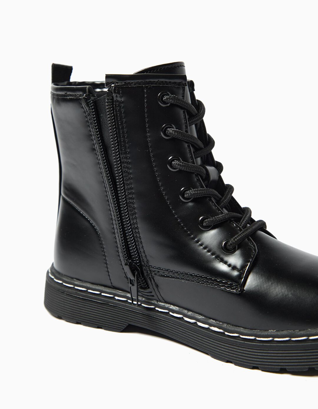 Botas Estilo Militar, Menina, Preto