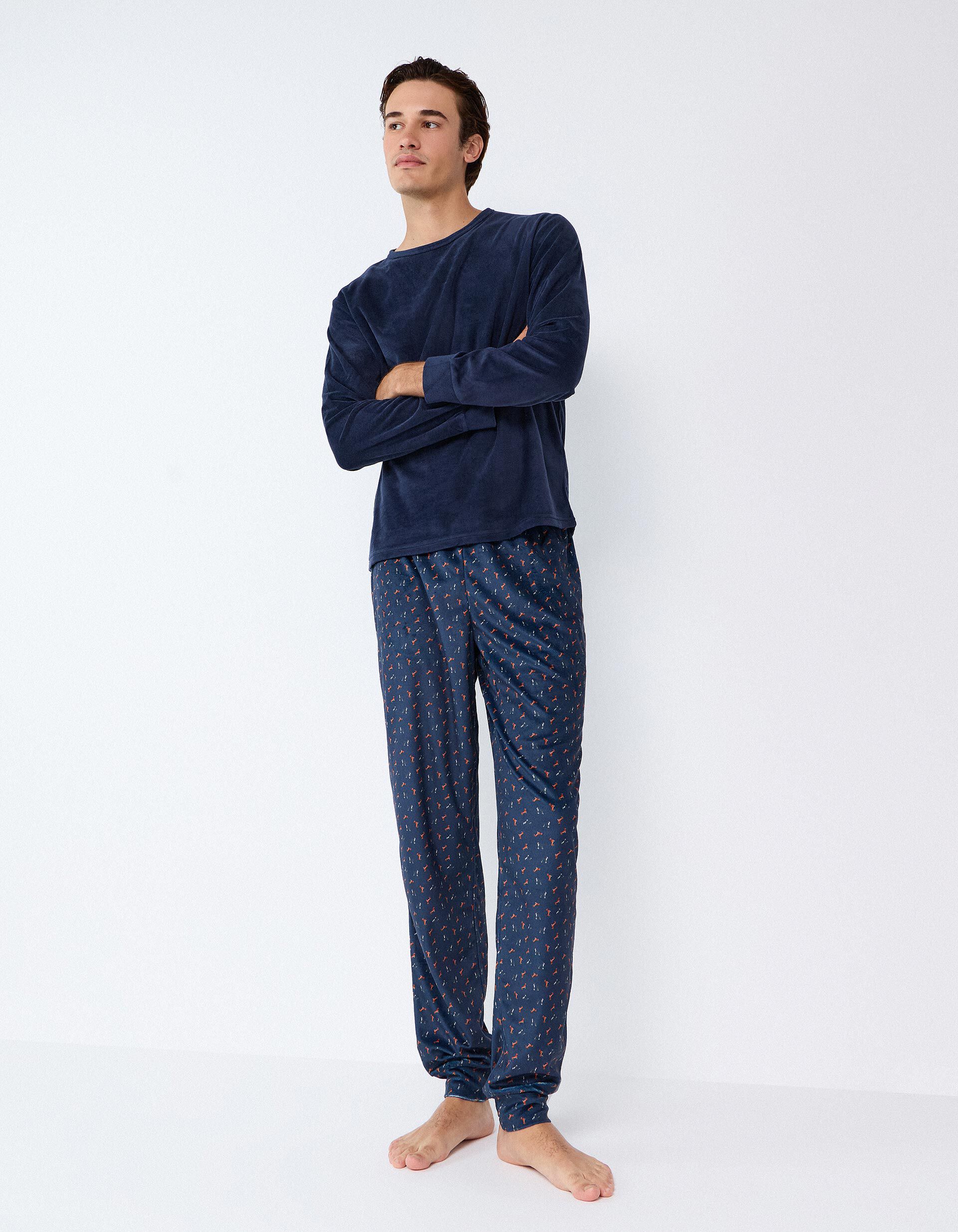 Comprar Online Pijama De Veludo, Homem, Azul Escuro