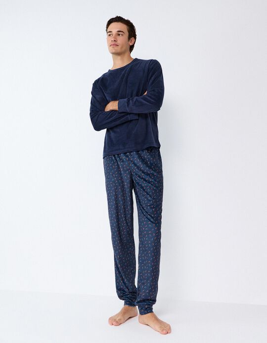 Comprar Online Pijama De Veludo, Homem, Azul Escuro