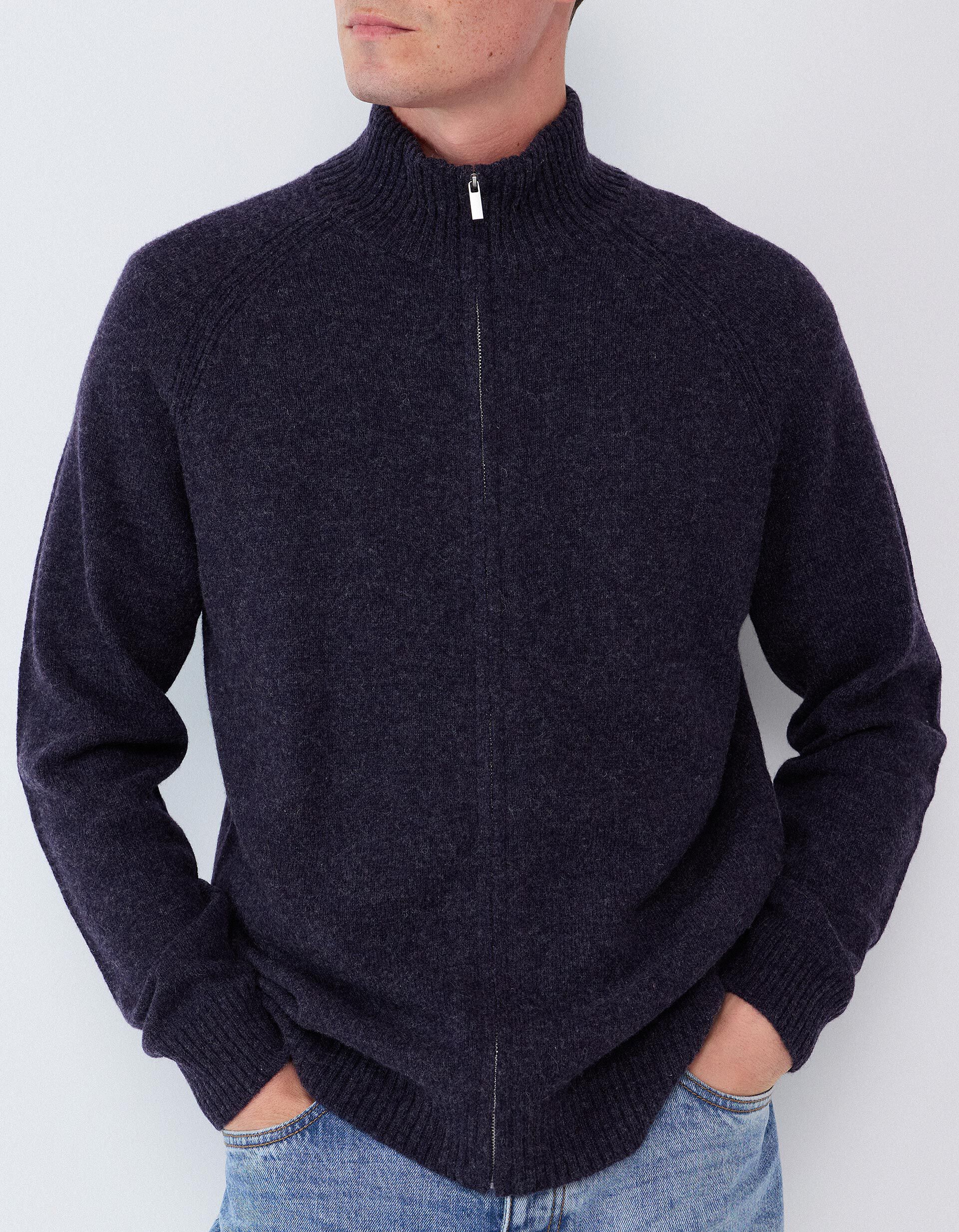 Comprar Online Casaco Com Mistura De L&atilde;, Homem, Azul Escuro