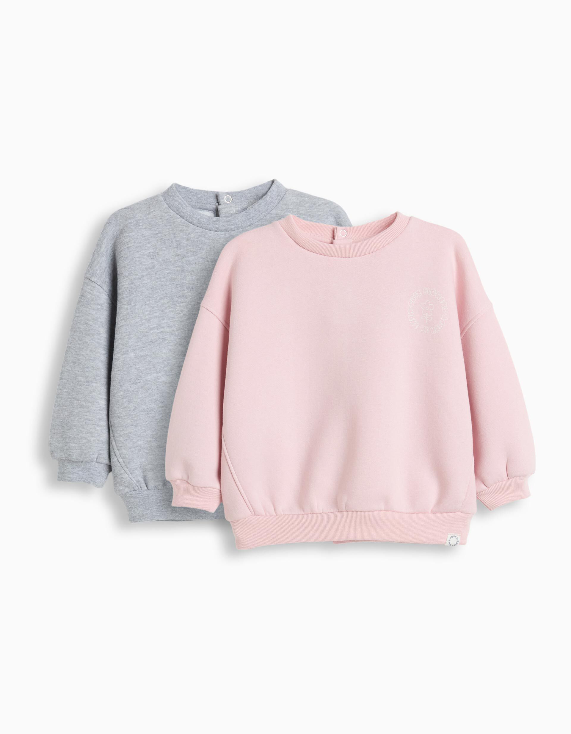 Comprar Online Pack 2 Sweatshirts de Felpa, Menina, Rosa Claro