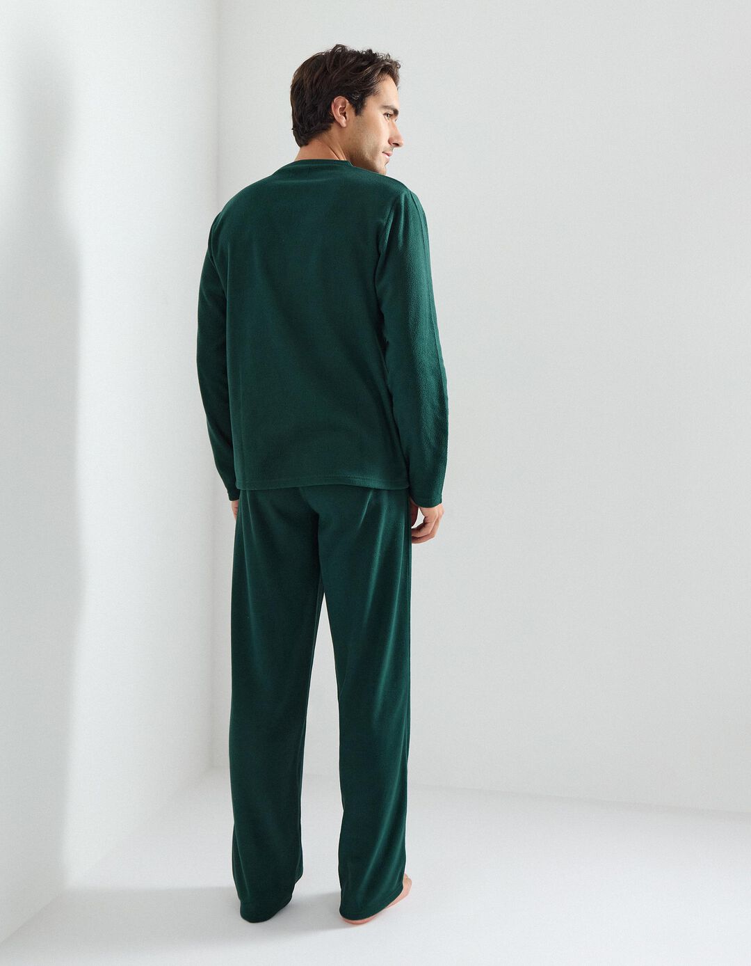 Pijama Polar, Homem, Verde Escuro 