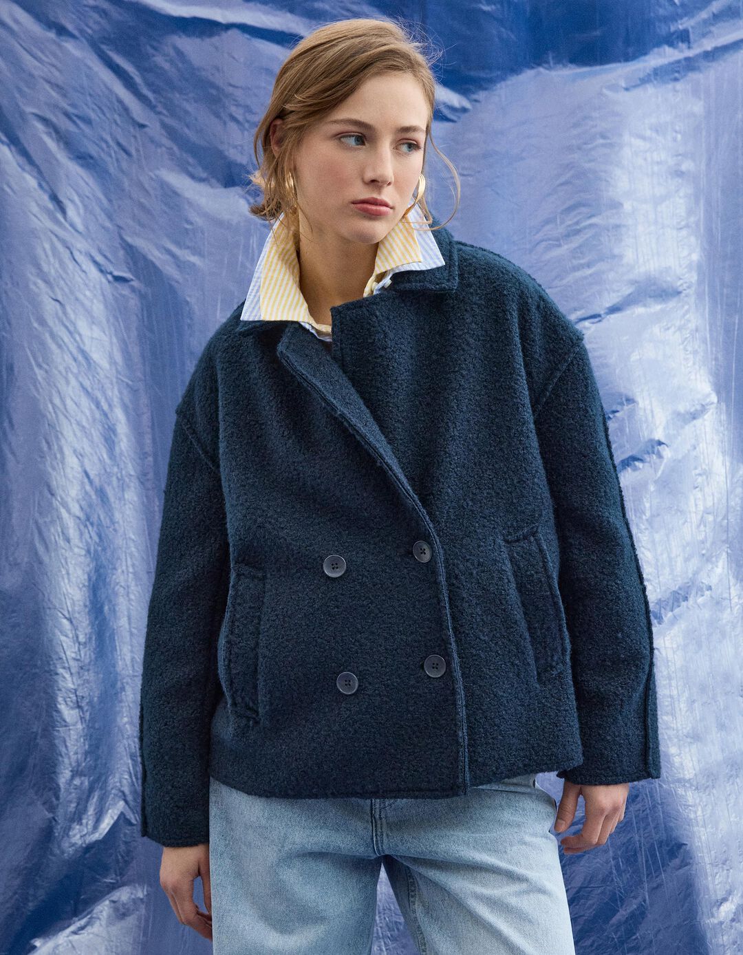Casaco, Mulher, Azul Escuro