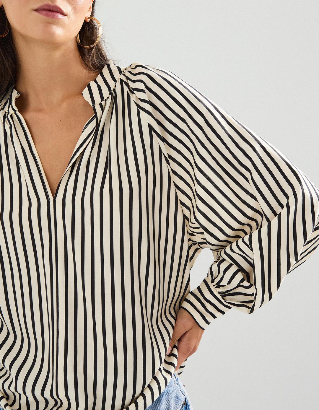 Blusa Riscas, Mulher, Branco