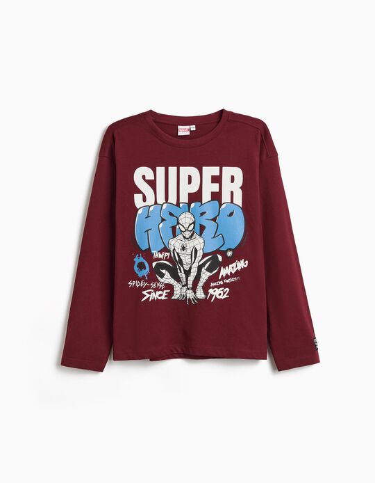 Comprar Online T-shirt Manga Comprida 'Spider-Man' ©Disney, Menino, Vermelho Escuro