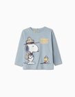 T-shirt de Manga Comprida 'Snoopy', Bebé Menino, Azul Claro