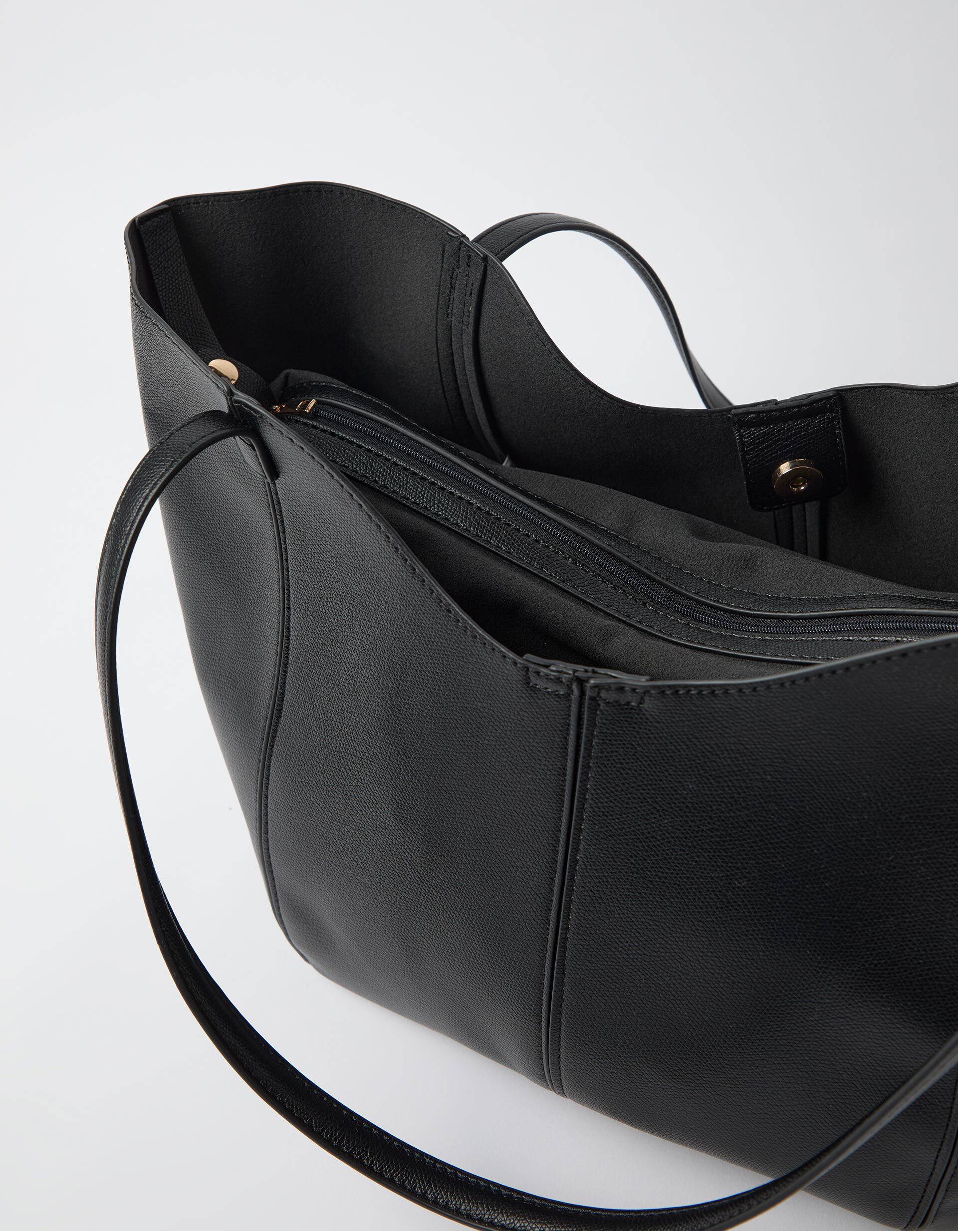Comprar Online Mala Shopper Com Pendente, Mulher, Preto