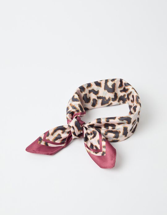 Comprar Online Len&ccedil;o Animal Print, Mulher, Vermelho Escuro