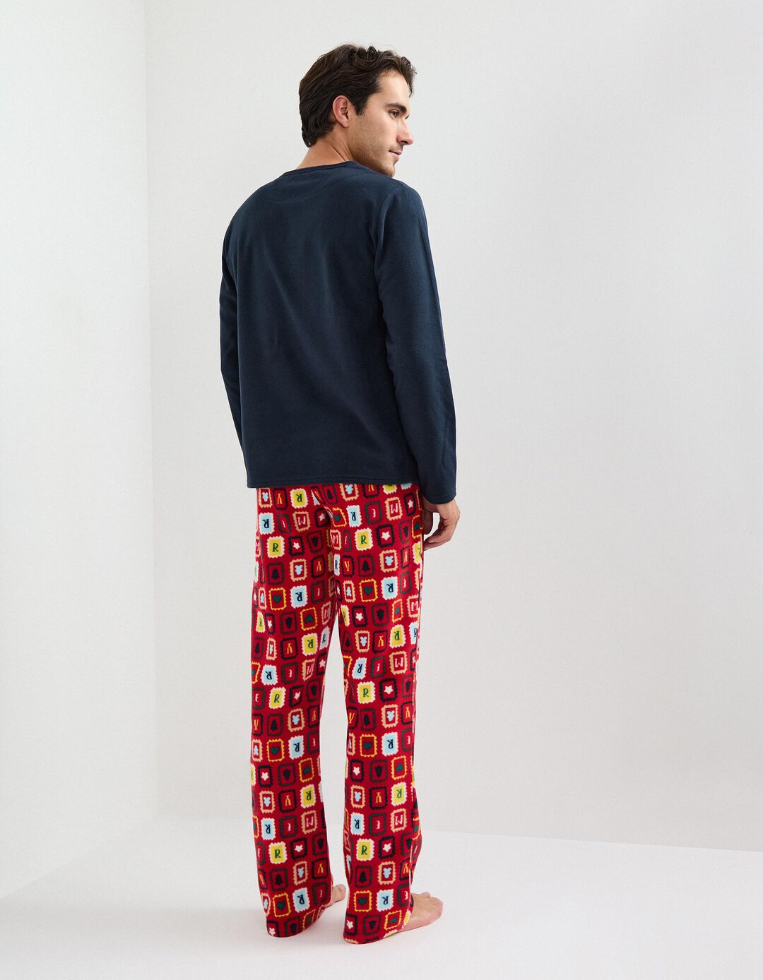 Pijama Polar Natal, Homem, Azul Escuro