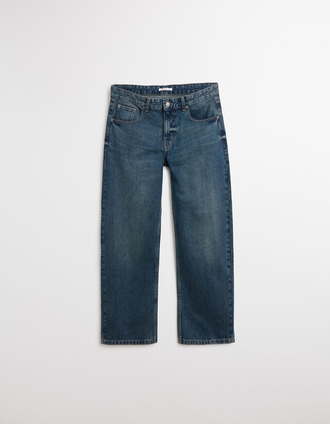 Calças de Ganga 'Relaxed Fit', Mulher, Azul Escuro