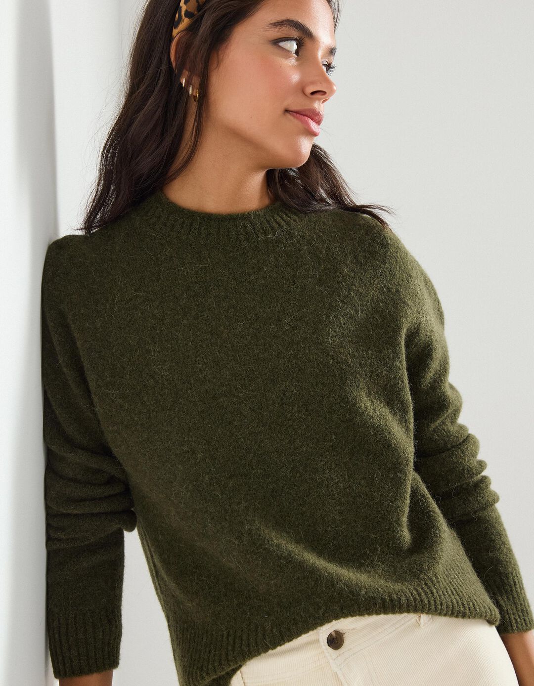 Camisola de Malha, Mulher, Verde Escuro