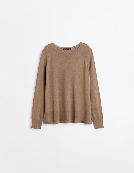 Comprar Online Sweater De Manga Comprida, Mulher, Castanho Claro