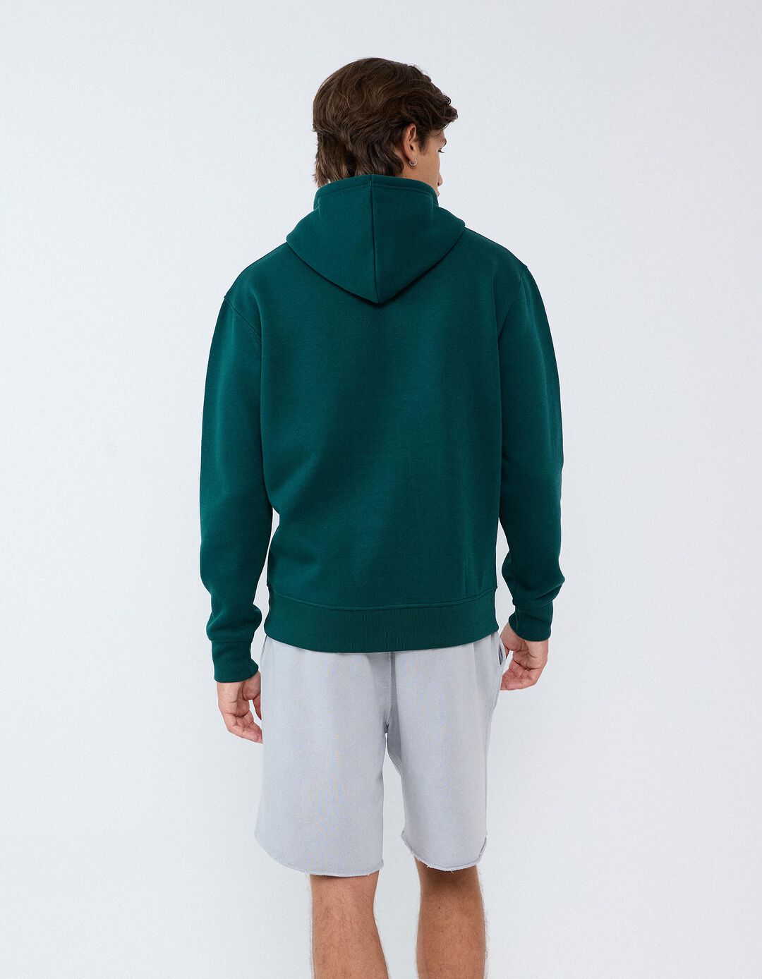 Sweatshirt Com Capuz, Homem, Verde Escuro