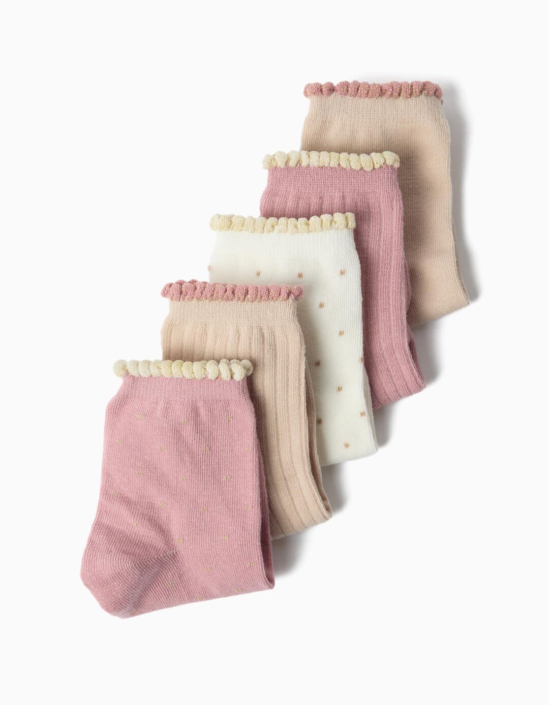 Pack 5 Pares De Meias, Menina, Rosa Claro