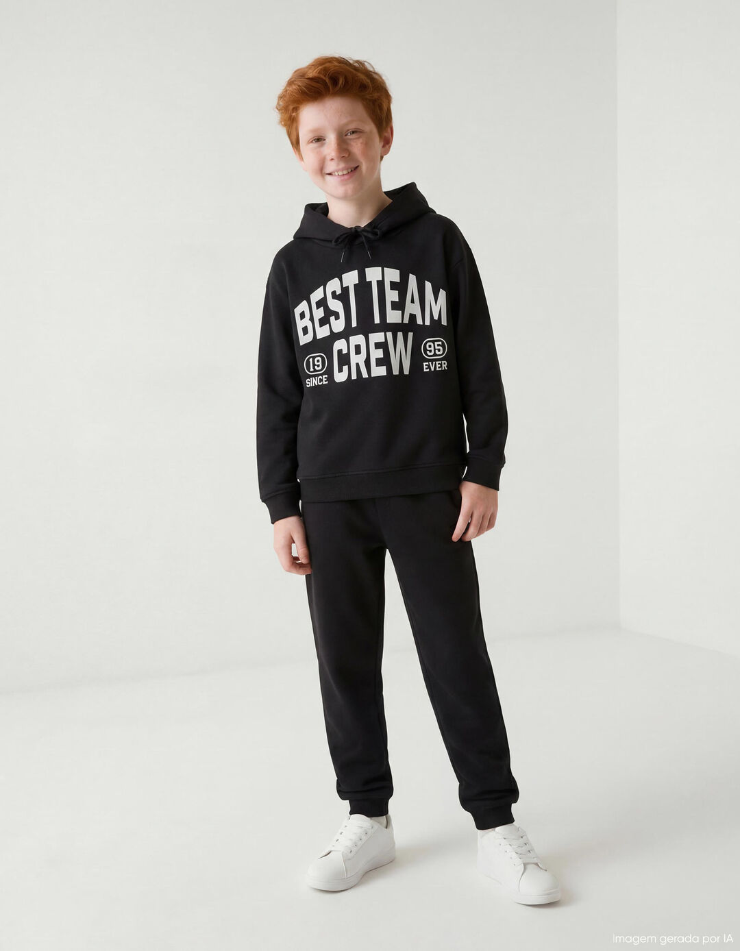 Conjunto de Jogging, Menino, Preto