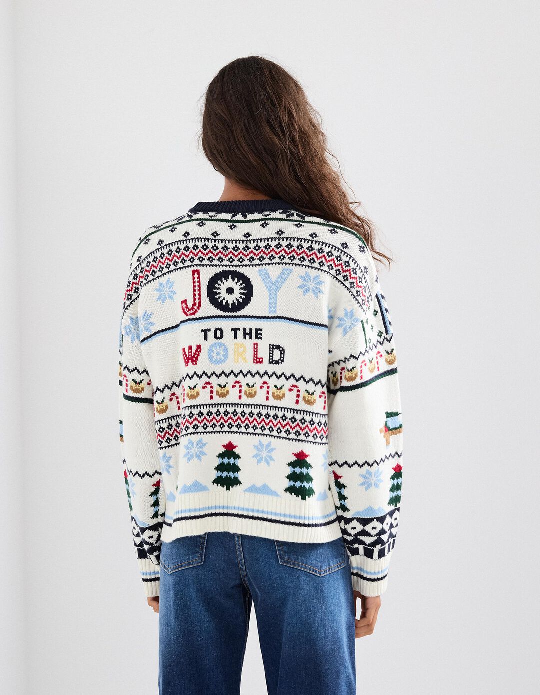 Camisola Natal de Malha, Mulher, Bege