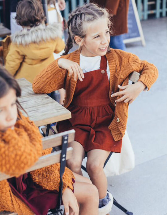 Red Ochre Pinafore Corduroy Dress