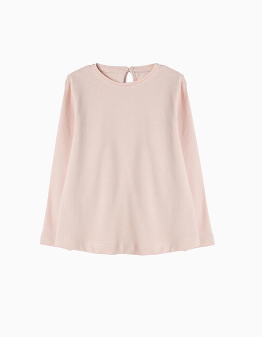Long-Sleeved Basic Top, Pink