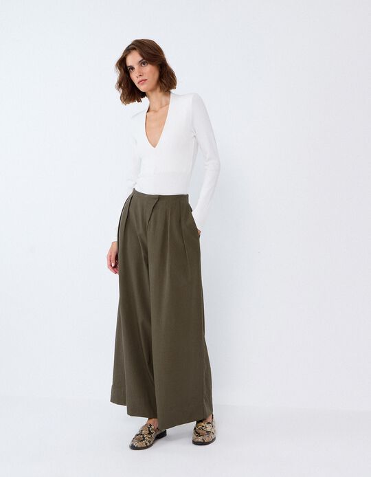 Comprar Online Cal&ccedil;as Wide Leg, Mulher, Verde