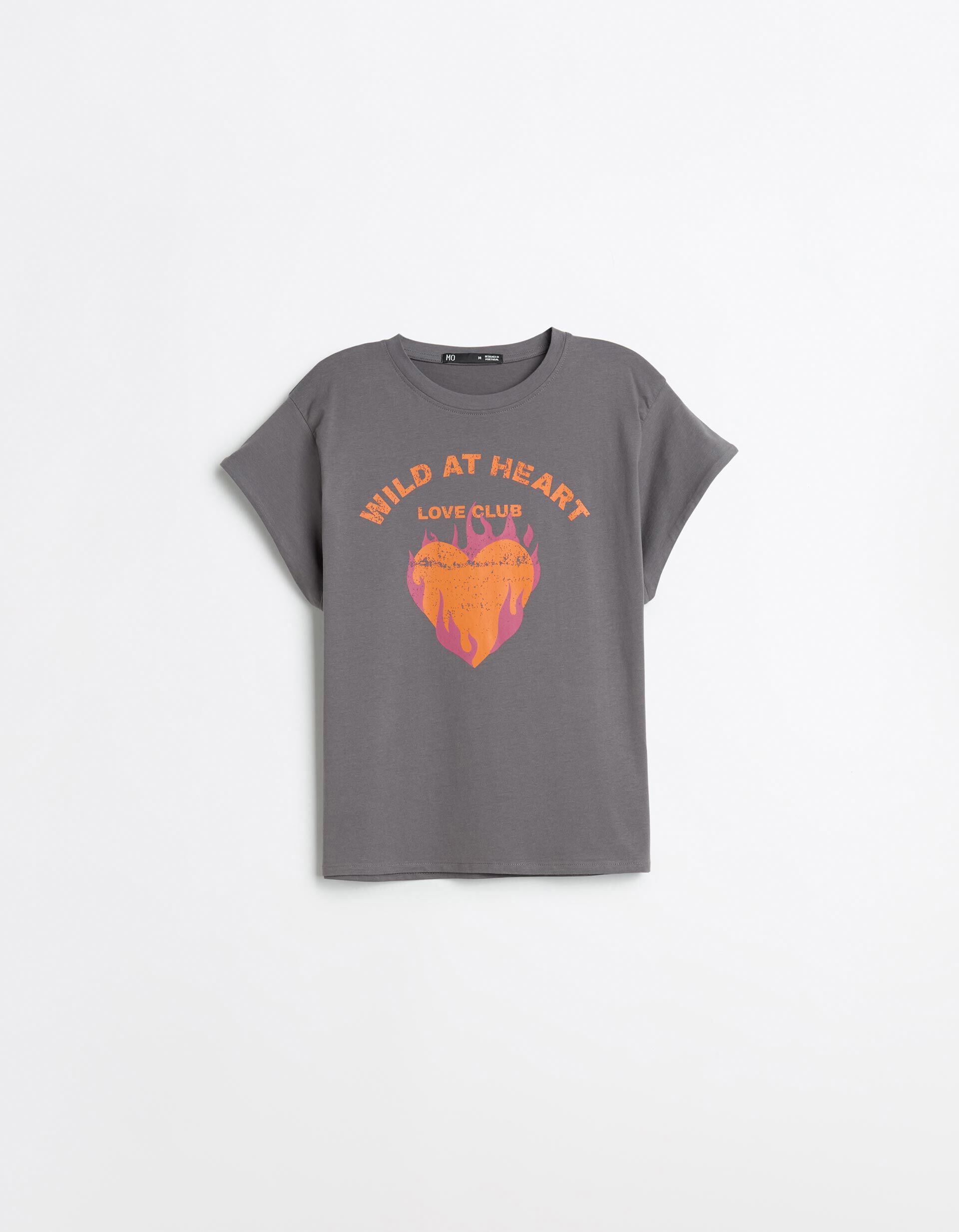 Comprar Online T-shirt Estampada, Mulher, Cinzento