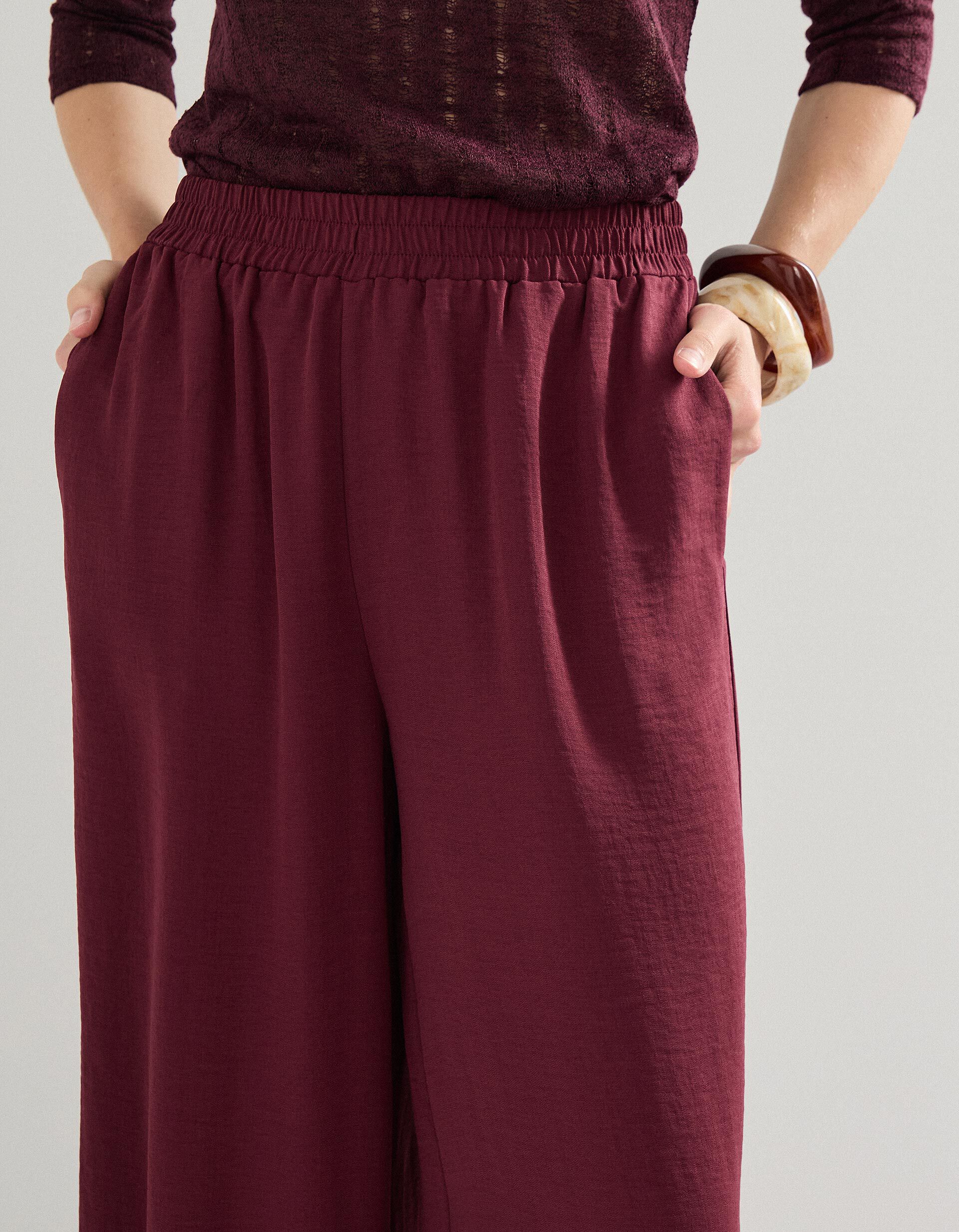 Comprar Online Cal&ccedil;as Palazzo, Mulher, Vermelho Escuro