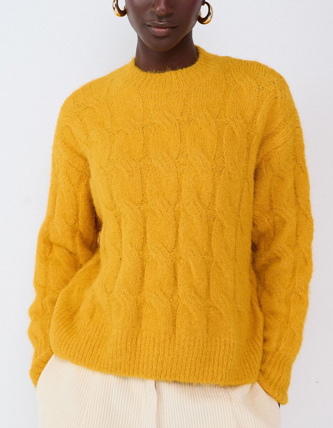 Camisola De Malha, Mulher, Amarelo