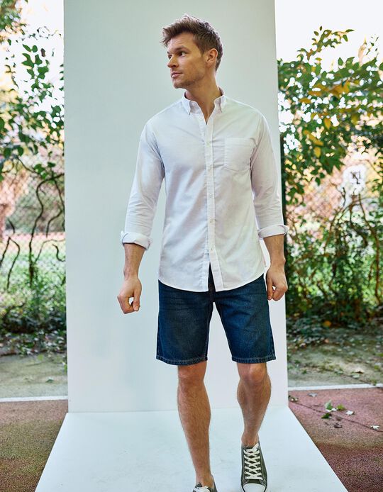 Comprar Online Camisa de Manga Comprida Oxford, Homem, Branco