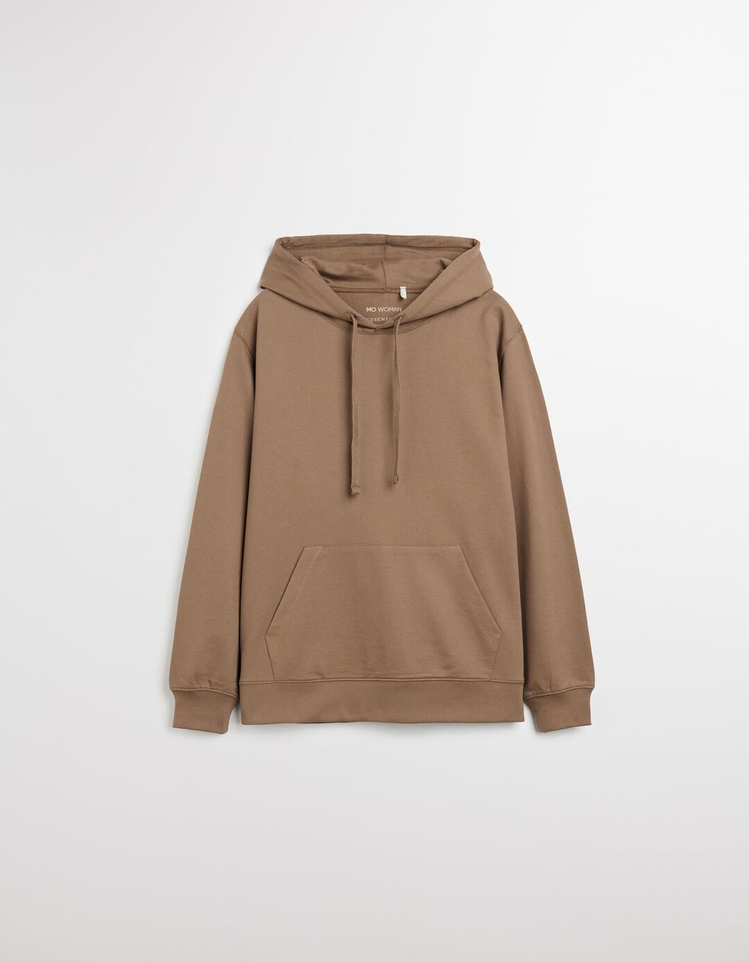 Sweatshirt com Capuz, Mulher, Bege Escuro