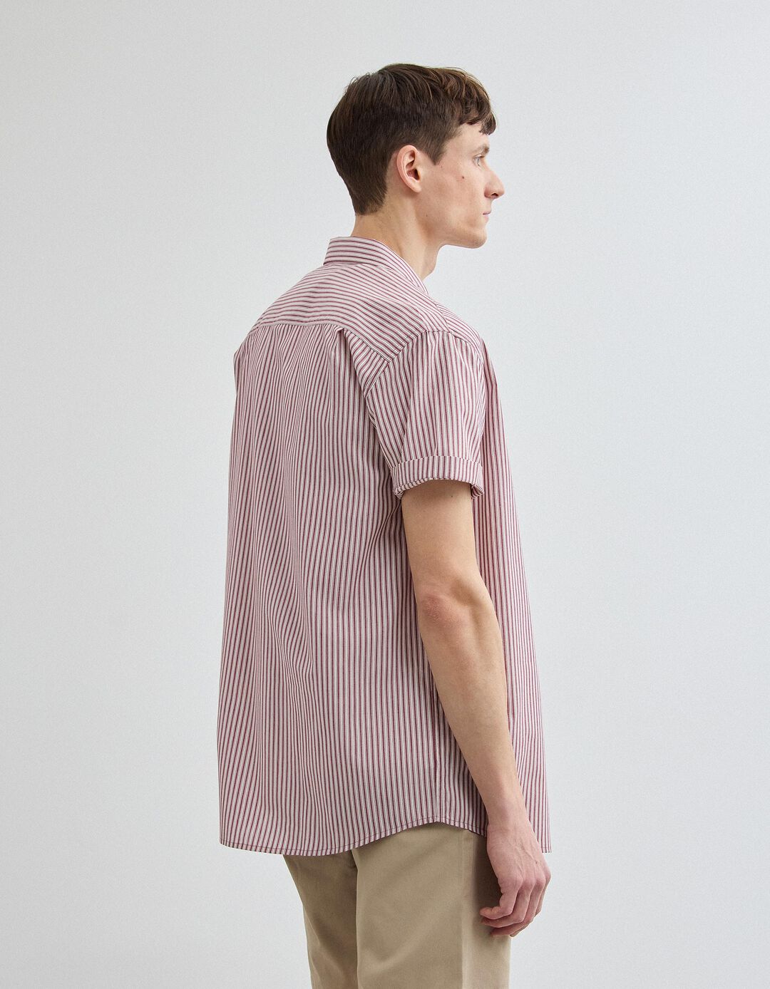 Camisa Manga Curta, Homem, Vermelho Escuro