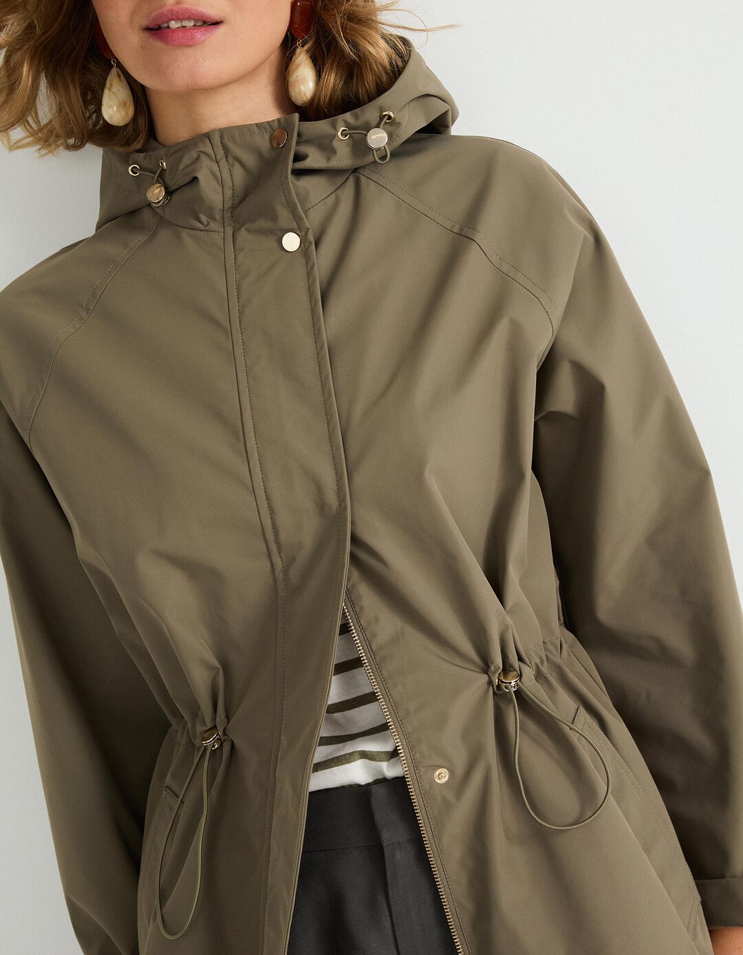 Parka Comprida com Capuz, Mulher, Verde