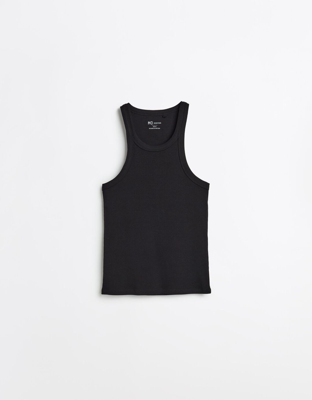 Tank Top Canelado, Mulher, Preto