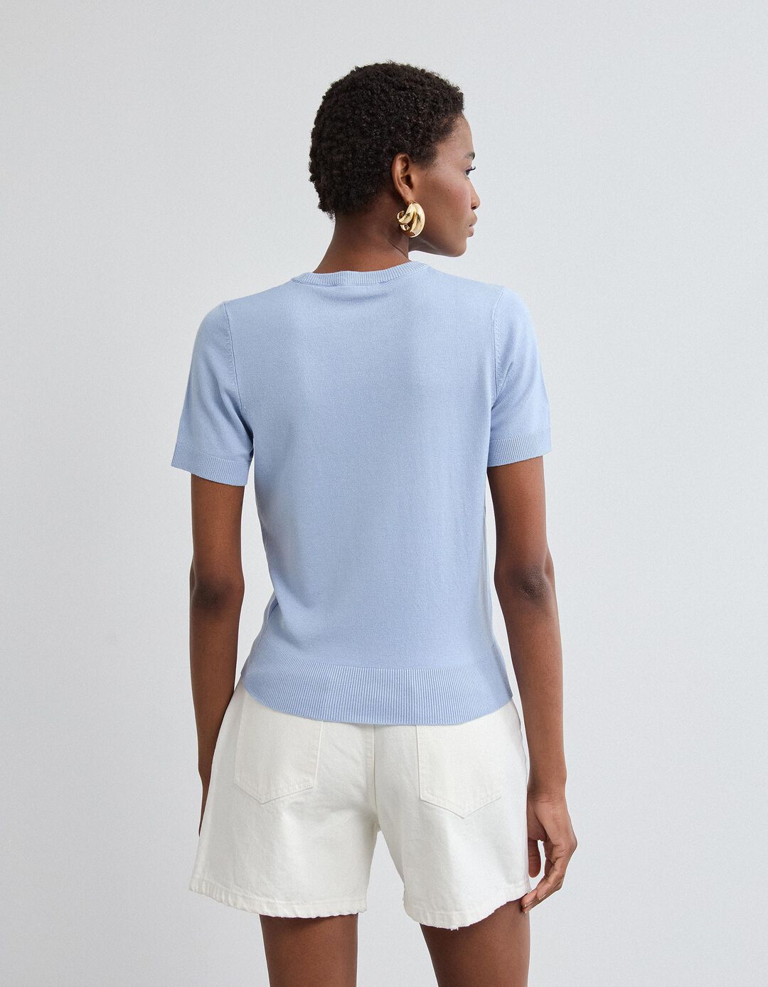 Camisola de Malha, Mulher, Azul Claro