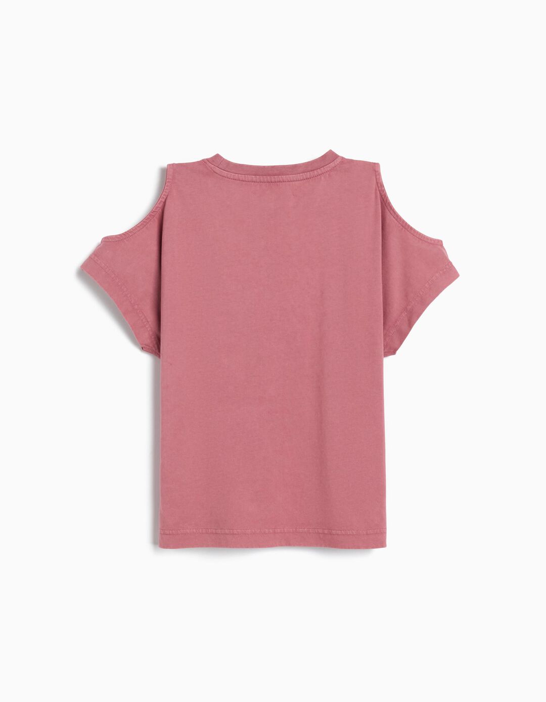 T-shirt Manga Curta Cut Out, Menina, Rosa Escuro