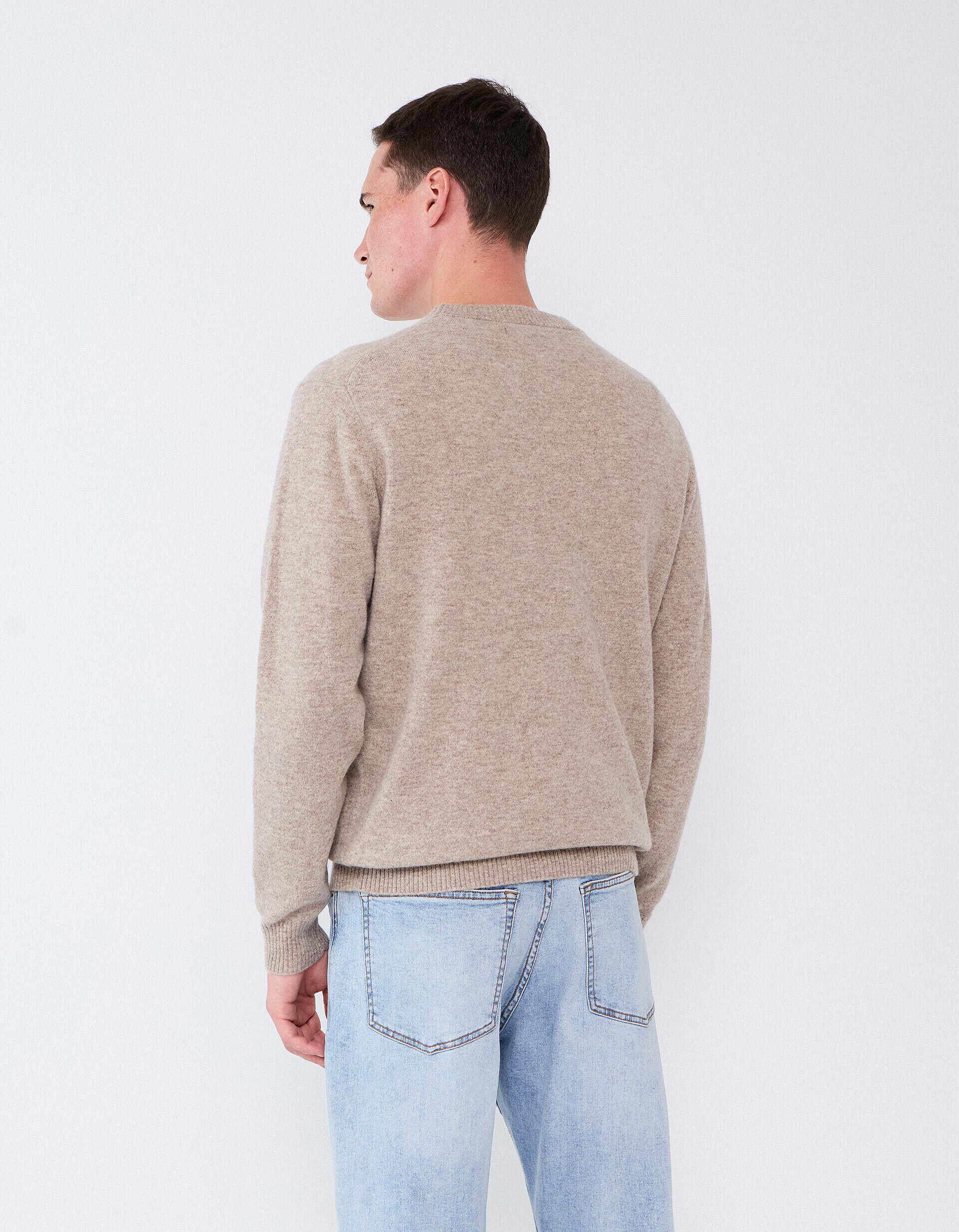 Comprar Online Camisola Com Mistura De L&atilde;, Homem, Bege