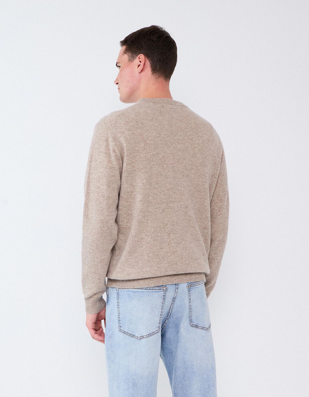 Camisola Com Mistura De L&atilde;, Homem, Bege