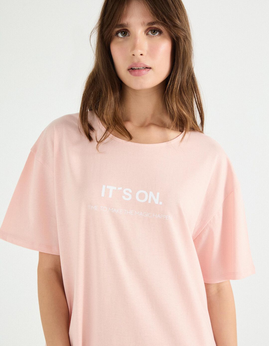 Camisa de Dormir, Mulher, Rosa Claro