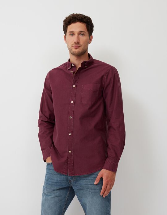 Long Sleeve Oxford Shirt, Men, Dark Purple