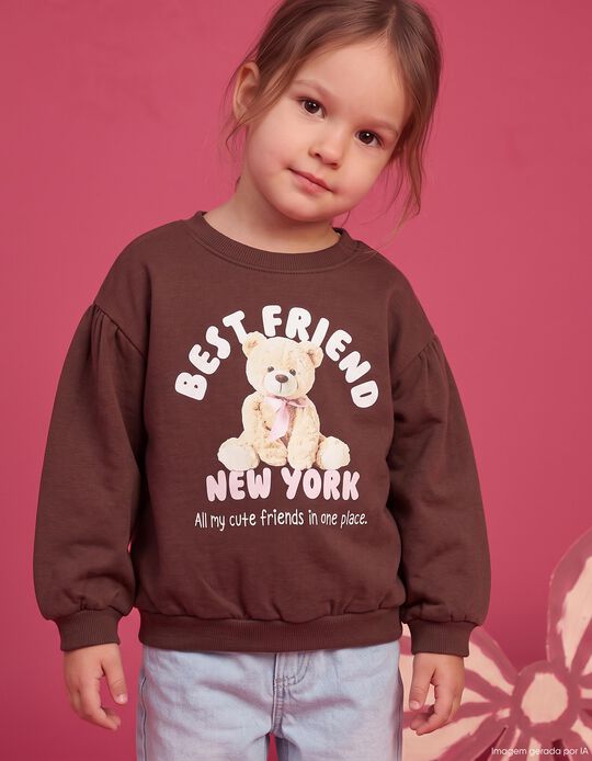 Comprar Online Sweatshirt Estampada, Menina, Castanho