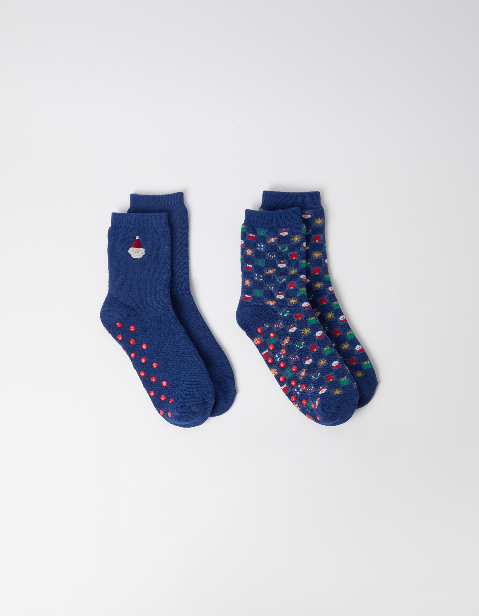 Comprar Online Pack 2 Pares De Meias Natal, Menino, Azul Escuro