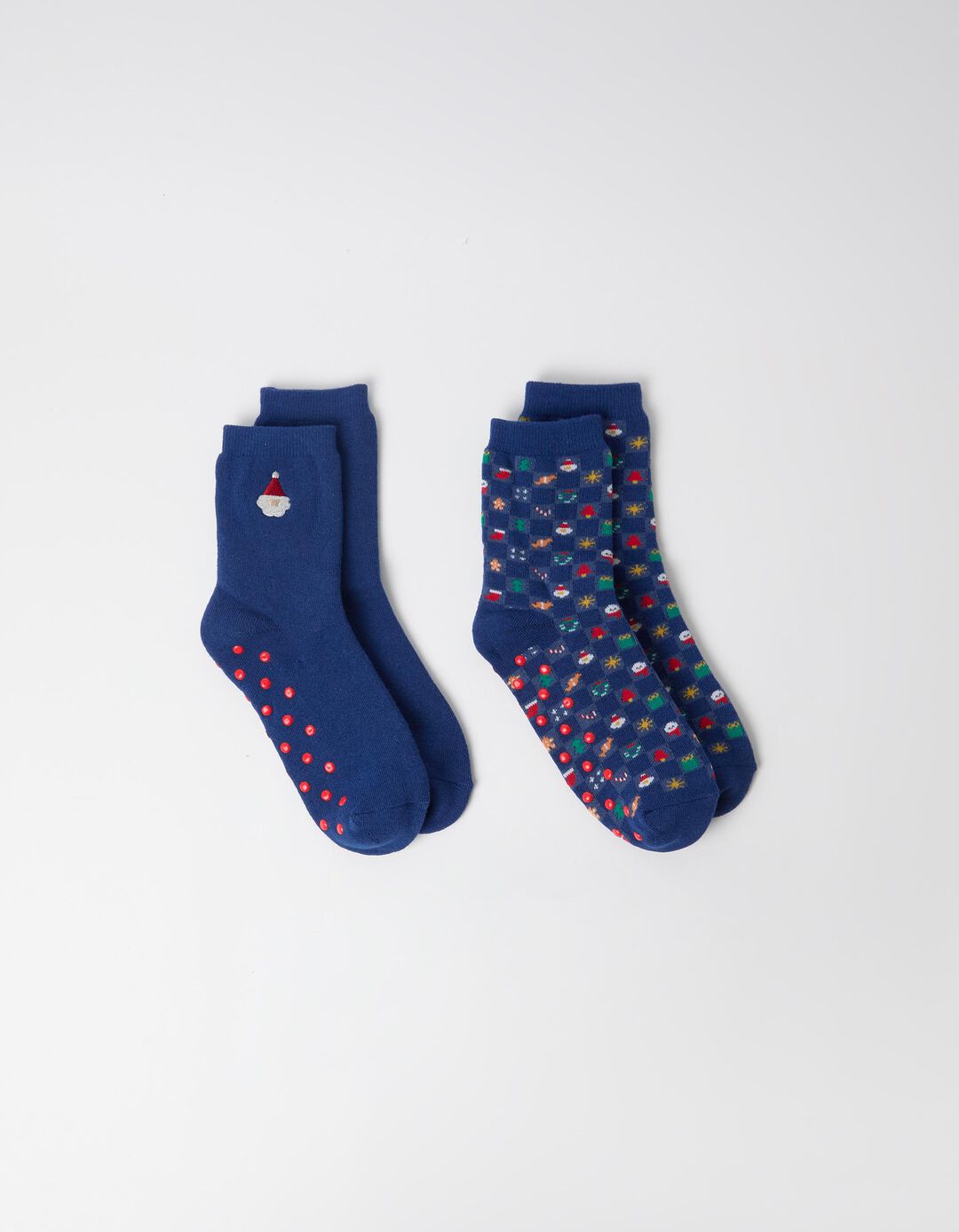 Pack 2 Pares De Meias Natal, Menino, Azul Escuro