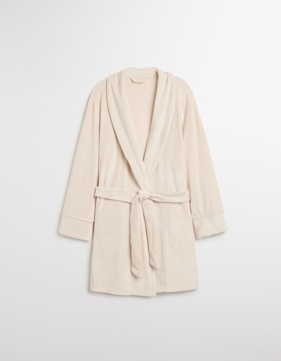 Robe em Veludo, Mulher, Bege Claro 