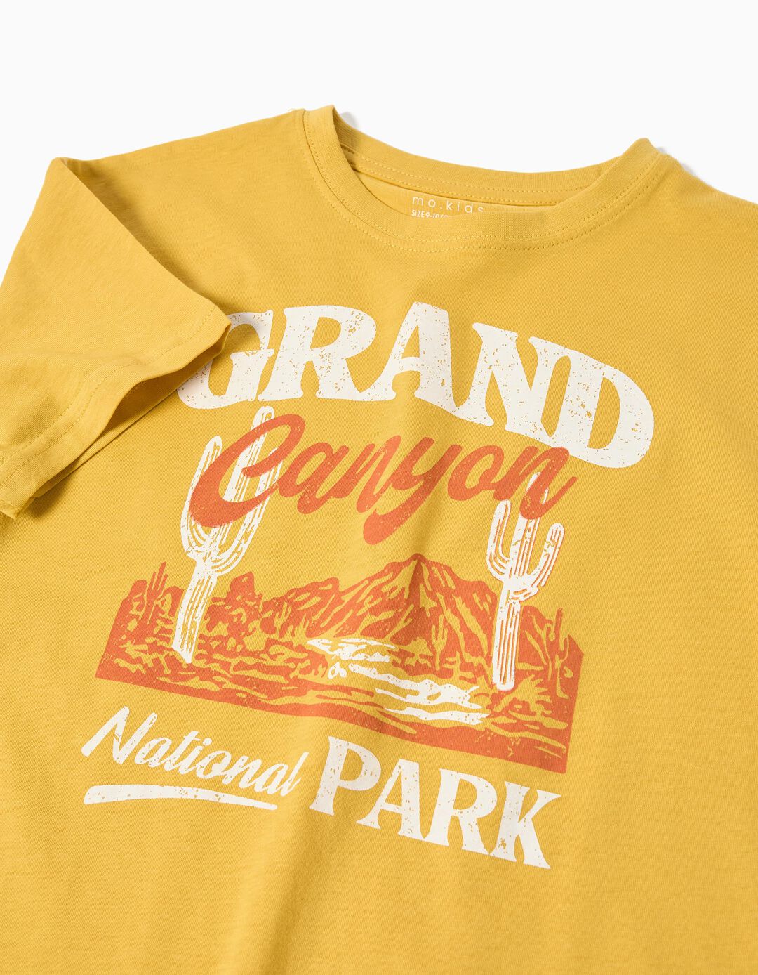 T-shirt Print, Menino, Amarelo Escuro