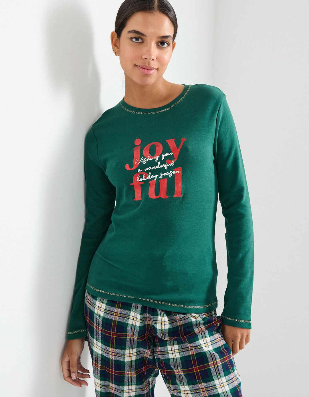 Pijama de Natal, Mulher, Verde Escuro