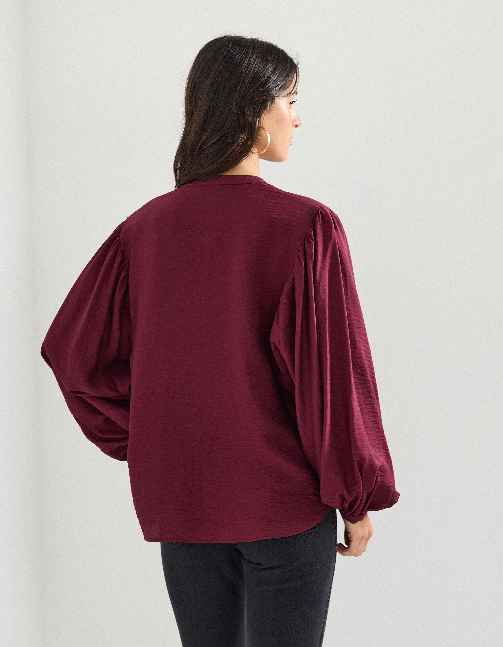 Comprar Online Blusa com Viscose, Mulher, Vermelho Escuro