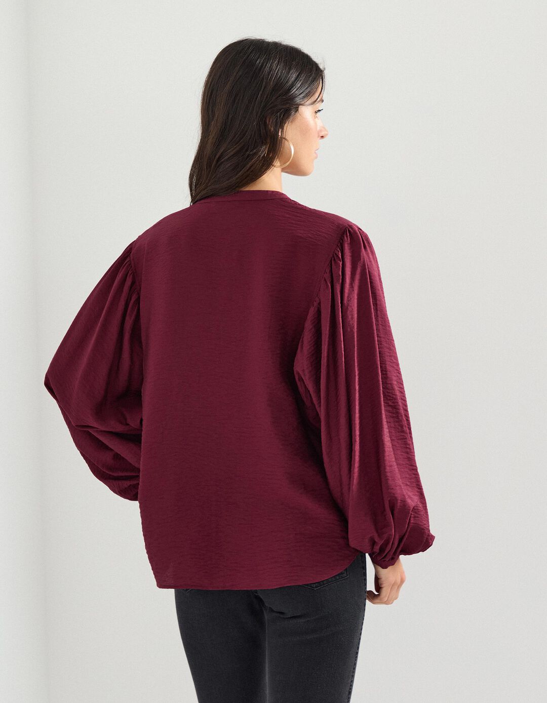 Blusa com Viscose, Mulher, Vermelho Escuro