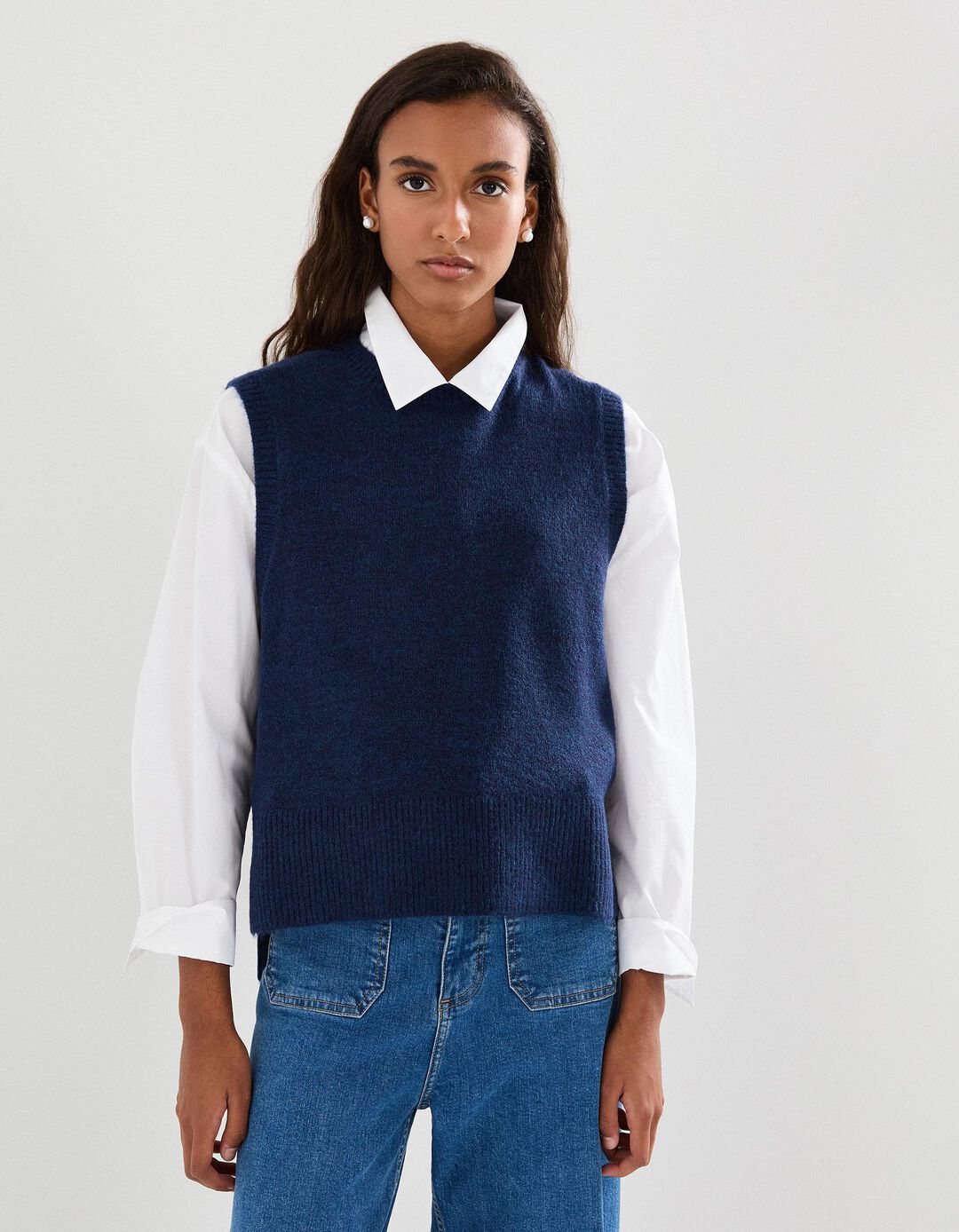 Colete de Malha, Mulher, Azul