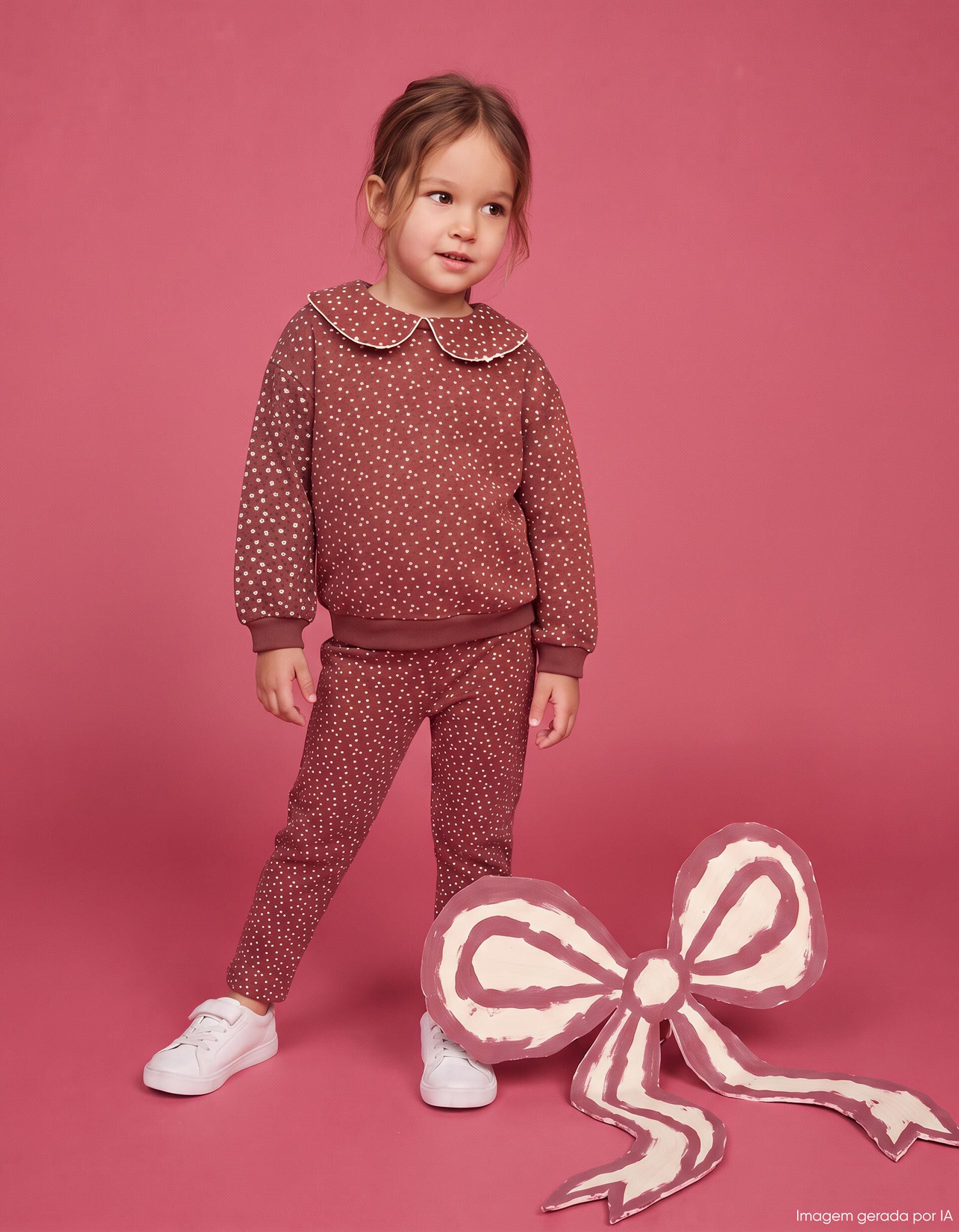 Comprar Online Leggings Com Interior Cardado, Menina, Castanho