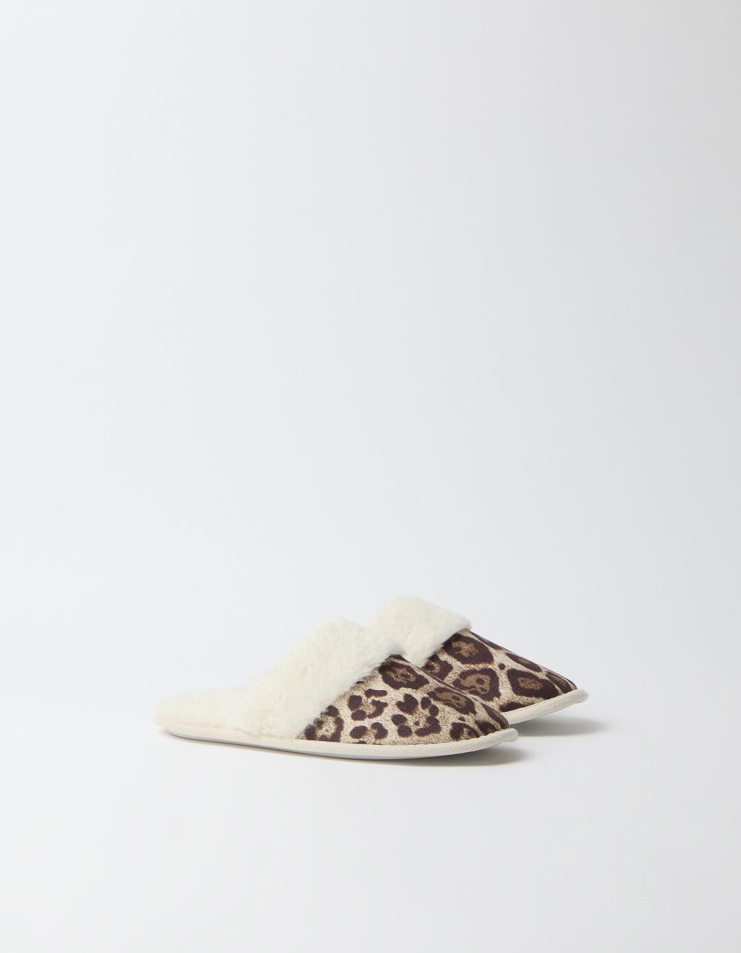 Chinelos De Quarto Animal Print, Mulher, Bege